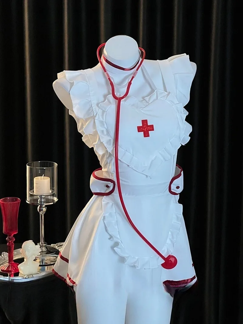 

Pure Desire Nurse Cosplay Roleplay Dress,Sexy and Seductive Sleeping Uniform for Couples,Gentle and Romantic Nightwear,Alluring