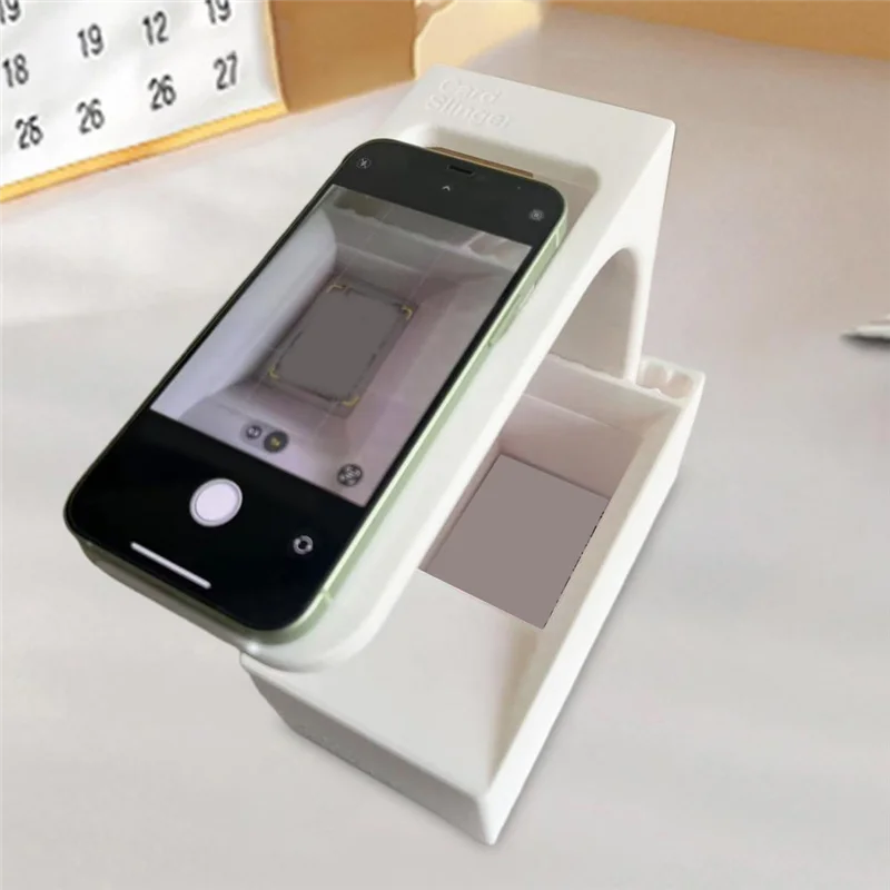 Manabox para cartão comercial scanner cartão jogo de exibição suporte eficiente para padrão para cartões comerciais com suporte do telefone branco-abwo