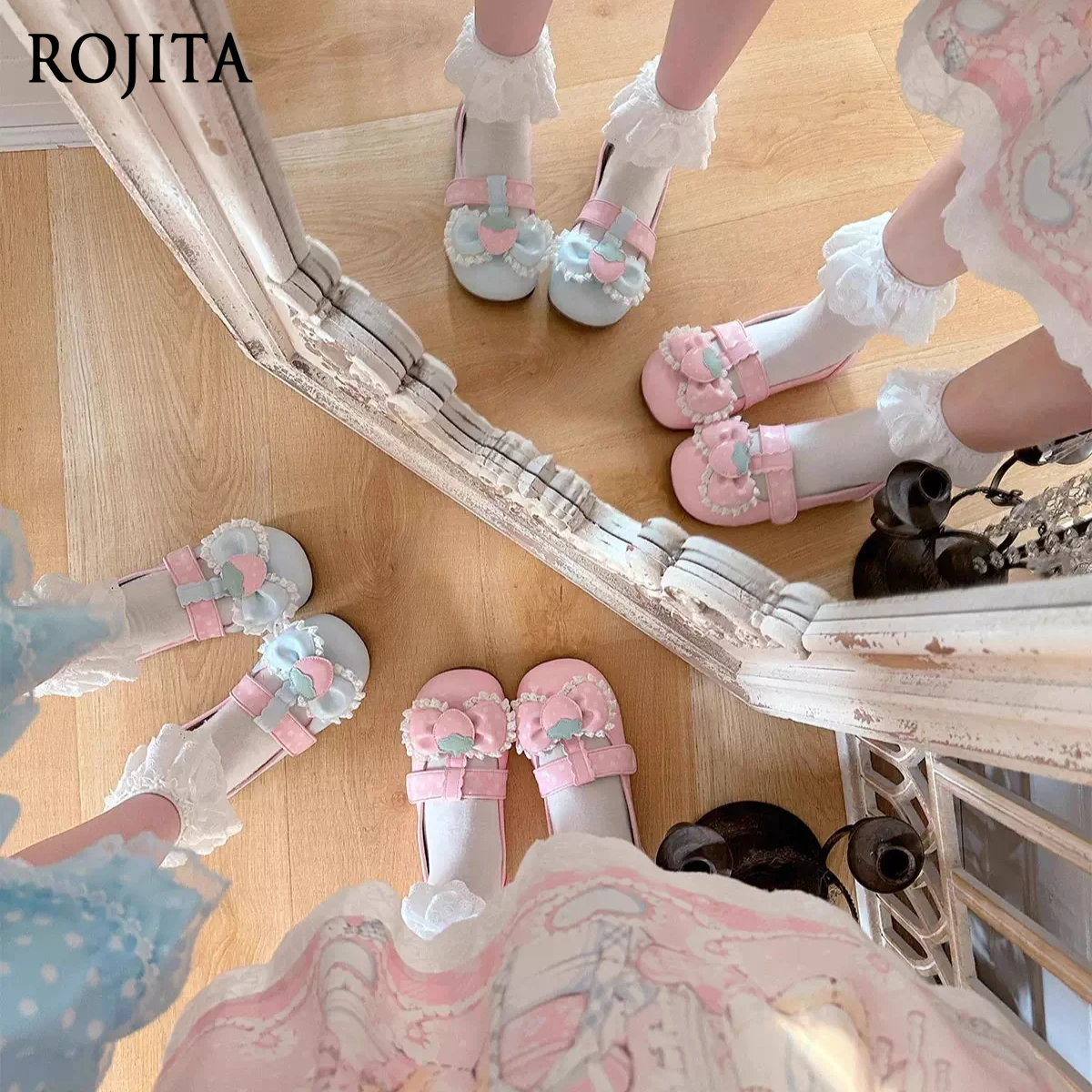 

Lolita Cute Polka Dot Red Sweet Flat Shoes Loafers Women 2026 Spring New Japanese Style Bow Strawberry Women Shoes