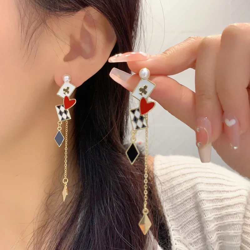 Modern Jewelry 925 Silver Needle Sweet Korean Temperament Splicing Color Tassel Earrings For Women Fashion Accessories Hot Sale