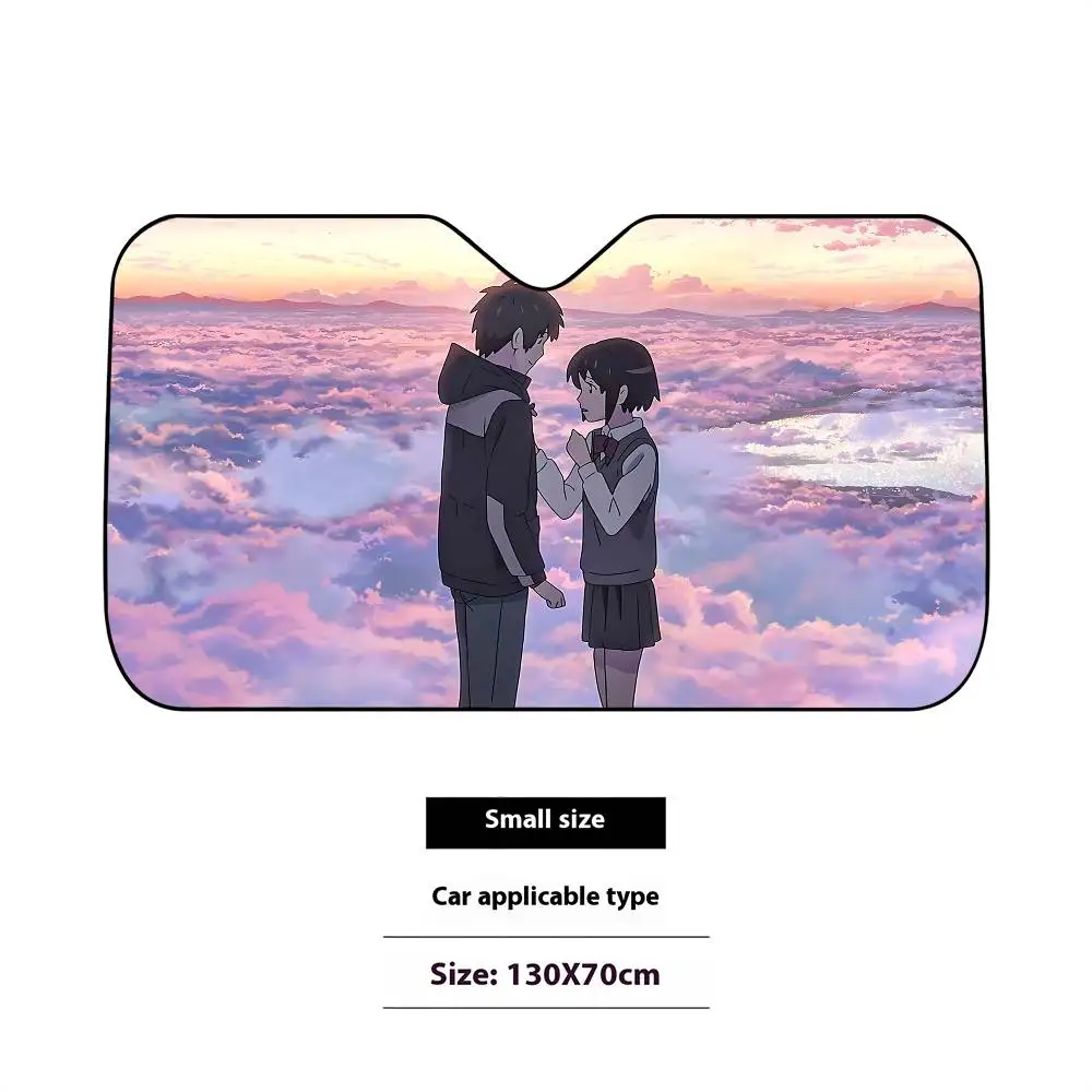 Anime Y-your N-name Stylish And Trendy Windshield Sunshade, Car Windshield Cover, Car Sunshade Curtain, Car Sun Protection Cover view 6