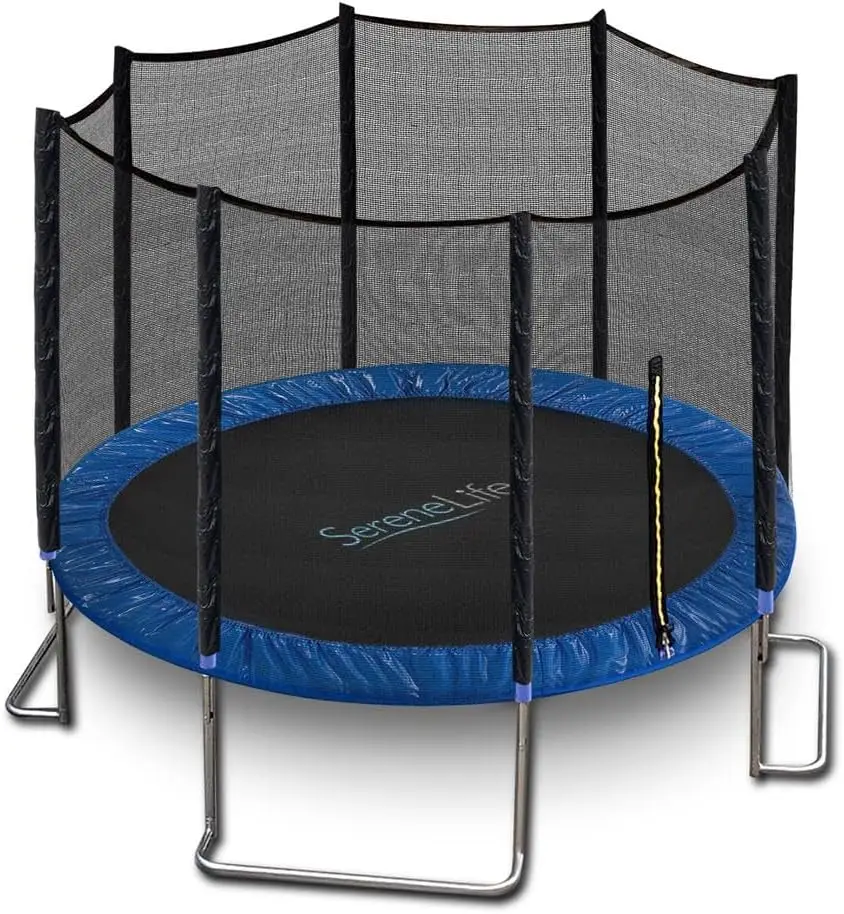 

Full Size Backyard Trampoline with Safety Net - Enclosed Trampoline for Kids, Teen, Adult