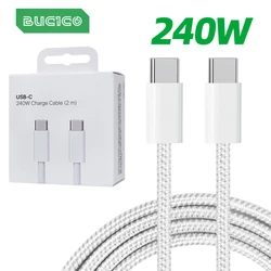 Cable cargador USB C a C de 240W tipo C Cable PD trenzado de carga rápida para lPhone 15 16 Series lPad Air Pro MacBook Pro Huawei DELL