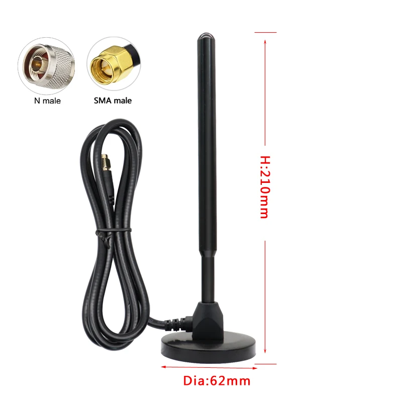 433MHz Lora Antenna 15dbi Long Range Aerial SMA N Male with Magnetic Base for Internet Communication Ham Radio Signal Booster