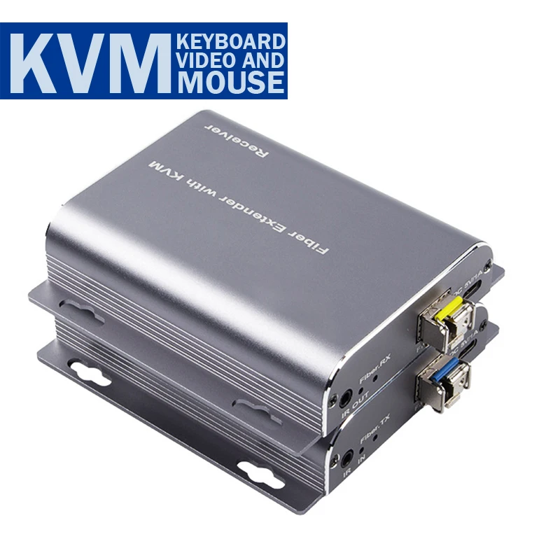 

1080P HDMI оптоволоконный KVM-удлинитель через LC оптоволоконный кабель 20 км HDMI-волоконный трансивер, удлинитель видеоклавиатуры и мыши для ПК NVR