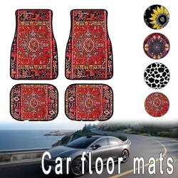 Oriental Retro Bohemian Car Floor Mat Carpet Four-Piece Set Front and Rear Seat Dirt Resistant and Durable Floor Mat Floor Mat