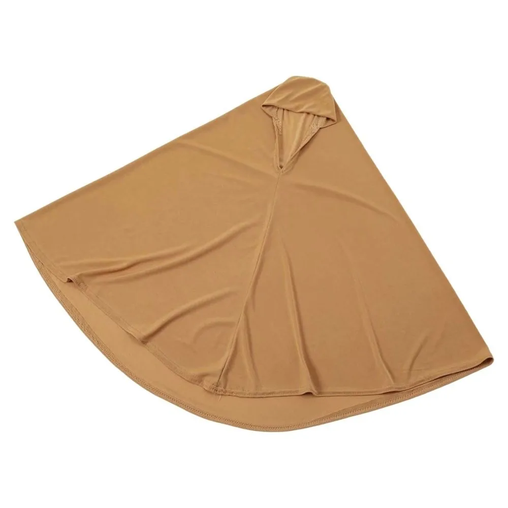 

Breathable Jersey Solid Color Instant Hijab Full Coverage Wrinkle-Resistant Women Khimar Lightweight Feel Four-Way Stretch