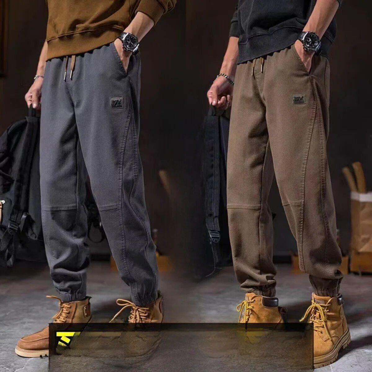 Men's Workwear Pants Casual Loose Fit Autumn Winter Construction Site Sports Trousers for Labor And Commuting Anti-Wrinkle We...
