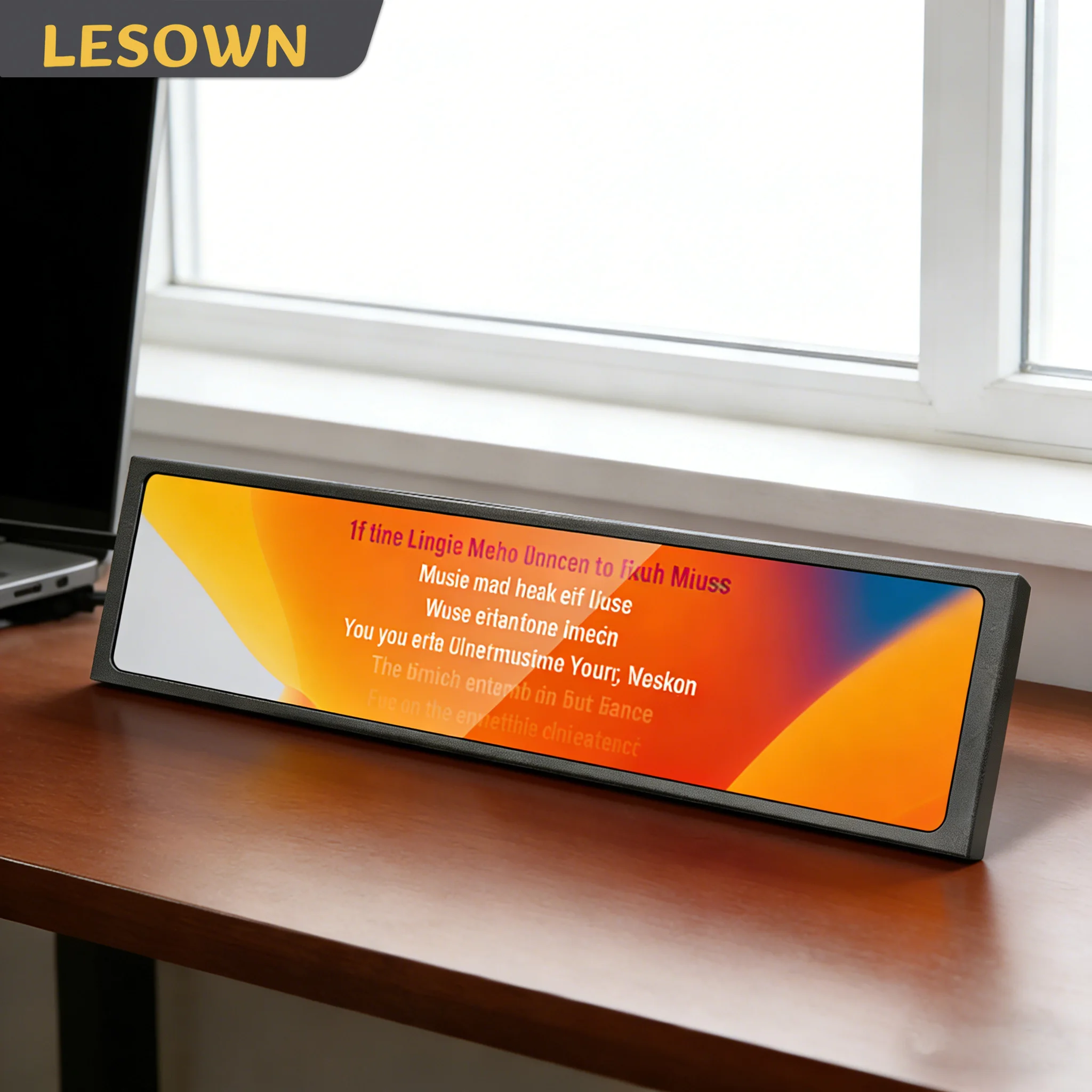 

LESOWN Stretched Bar Display 11.3 Inch Portable Monitor 440x1920 Ultra Wide Aspect Ratio Extra Monitor for Music lyrics display