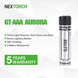 NEXTORCH GT-AAA Aurora segnali tattici ad alta intensità, IPX8 impermeabili, tre sorgenti luminose in rosso, verde e blu, 7 luci