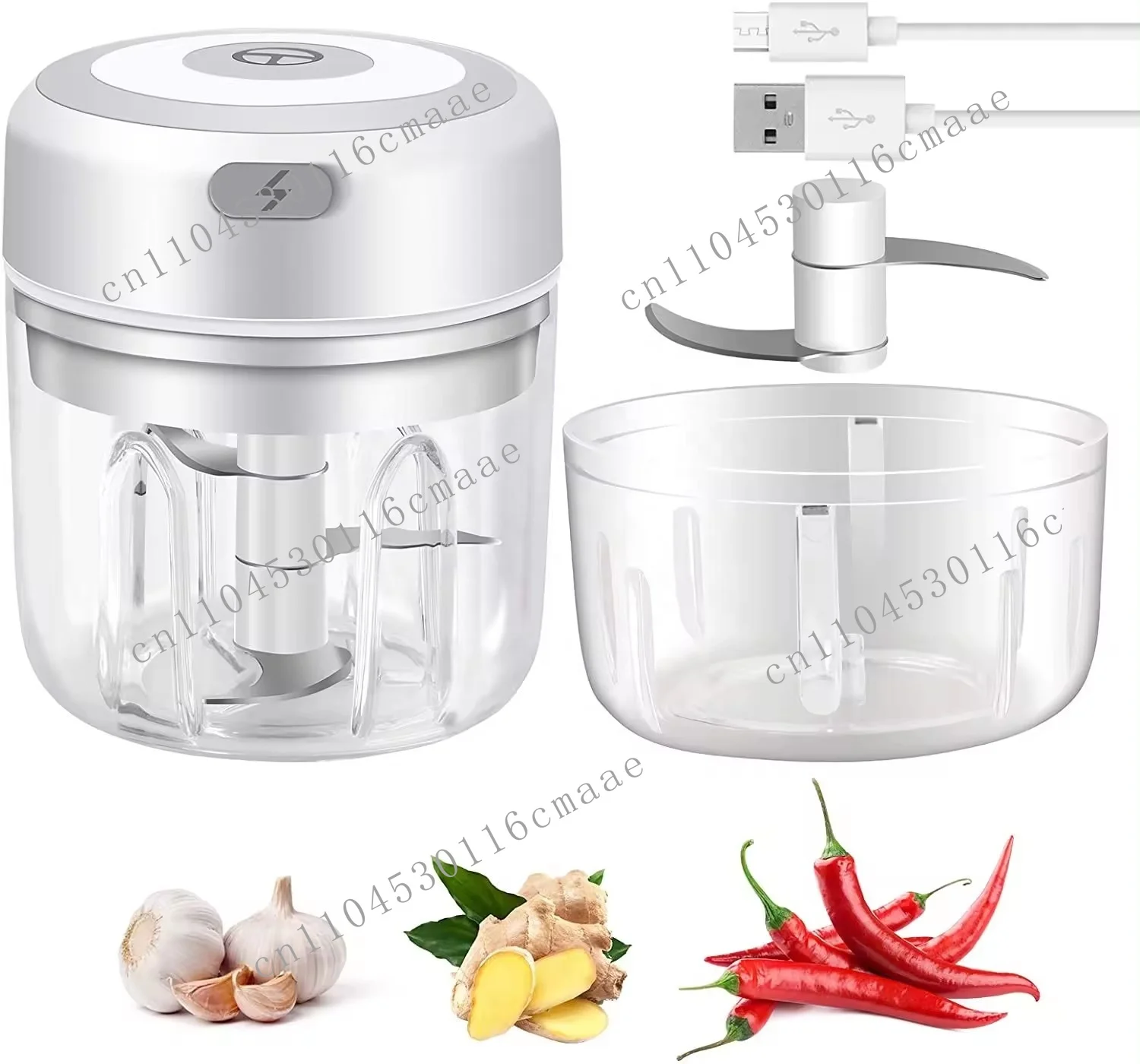 

For Mini Vegetable Chopper Fruit Slicer Garlic Chopper USB Meat Grinder Garlic Mash Rugged Ginger Vegetables