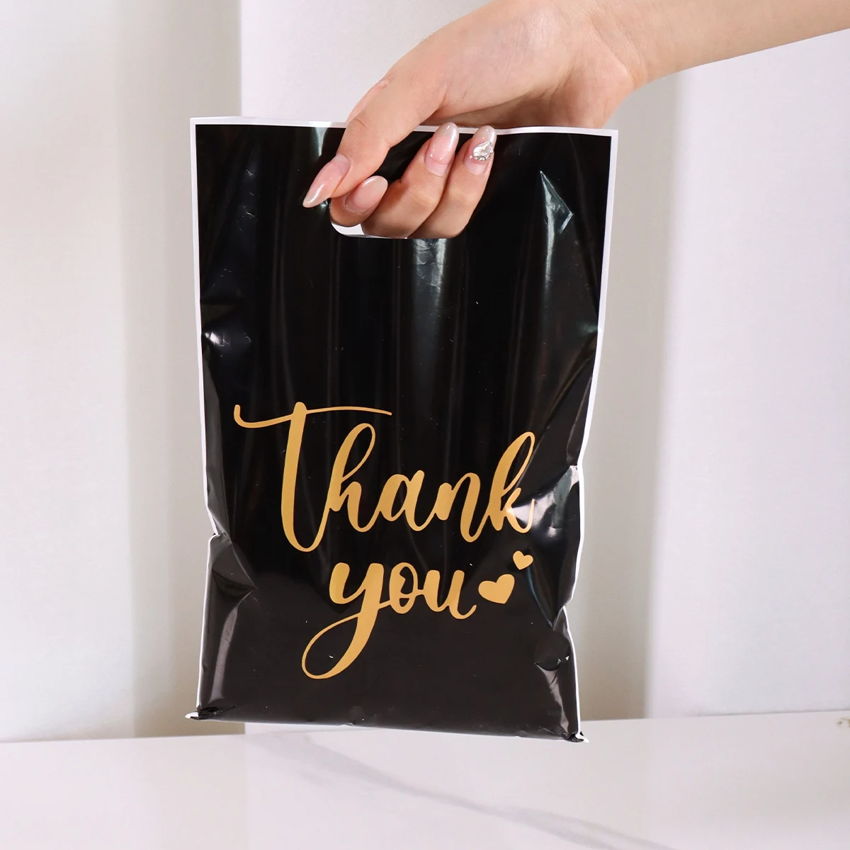 20/50/100 قطعة شكرا لك حقائب للهدايا متعدد الألوان حقيبة الحلوى البلاستيكية حفل زفاف عيد ميلاد تفضل لوازم لهدايا الأعمال الصغيرة