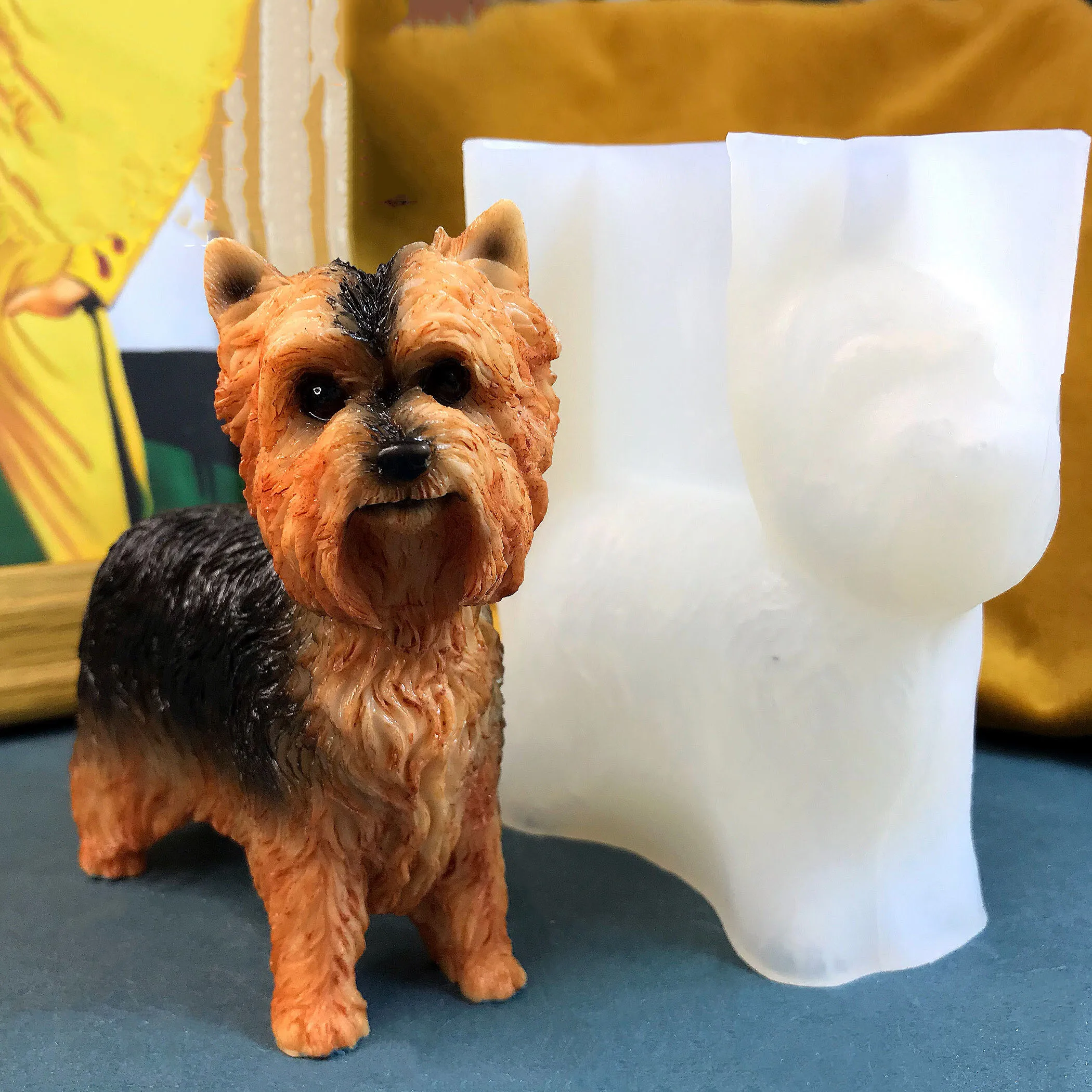 

Смоляная форма для больших собак, новая эпоксидная смола, кристаллический клей, формы для модели животных для изготовления щенков, домашний декор своими руками, ремесло в стиле йоркшира