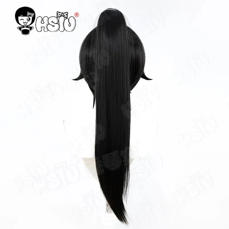 Peruka Cosplay Ayano Aishi HSIU 60CM długie czarne włosy odporna na ciepło peruka syntetyczna + czepek pod perukę Gra Yandere Simulator Peruka Ayano Aishi
