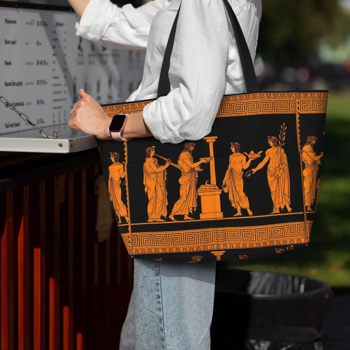 الأحمر الشكل اليونانية زهرية عرض المشهد حقيبة حمل على الشاطئ حقيبة رياضة رياضة اليوغا واق من المطر كبير حمل حقيبة المرأة حقيبة سفر حقيبة اللياقة البدنية