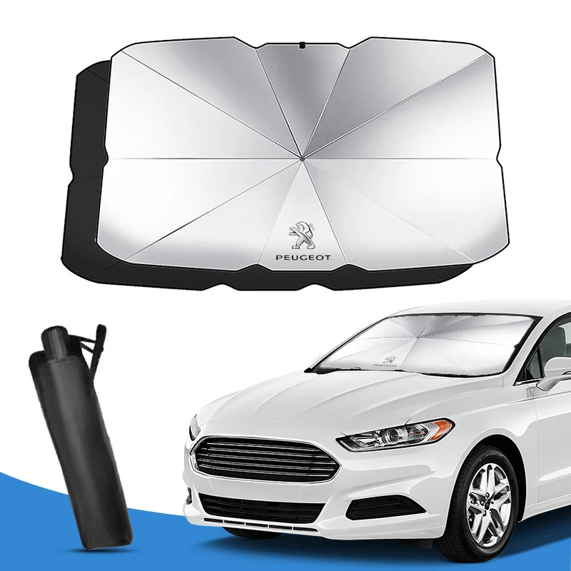 

Car Windshield Sun Shade Visor UV Protection Shield For Peugeot 206 207 208 301 307 308 T9 406 407 508 2008 3008 5008 108 RCZ