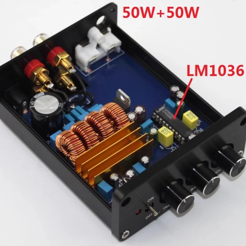 

Mini TPA3116 + LM1036 Tone Digital Power Amplifier HIFI Home Desktop Audio Amplifier 50W * 2 Audio Amplifier
