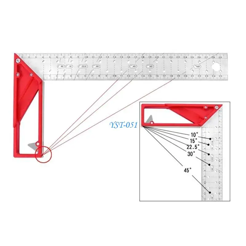 

E15A 45/90° L Square Stainless Steel Marking Gauge Ruler Hand Manual Tool