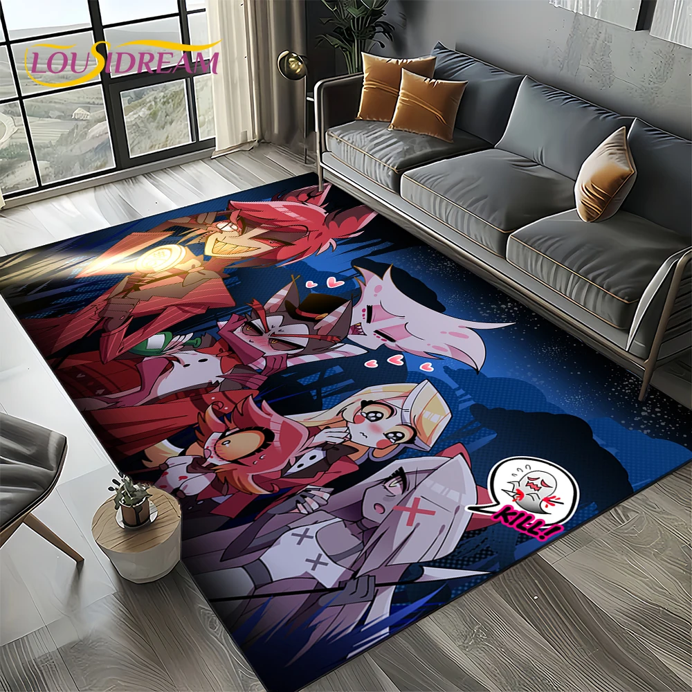 2025 H-Hazbin Hotel Charlie Cartoon Carpet Rug for Bedroom Living Room Home Sofa Decoration,kids Game Play Decor Floor Mat Gift