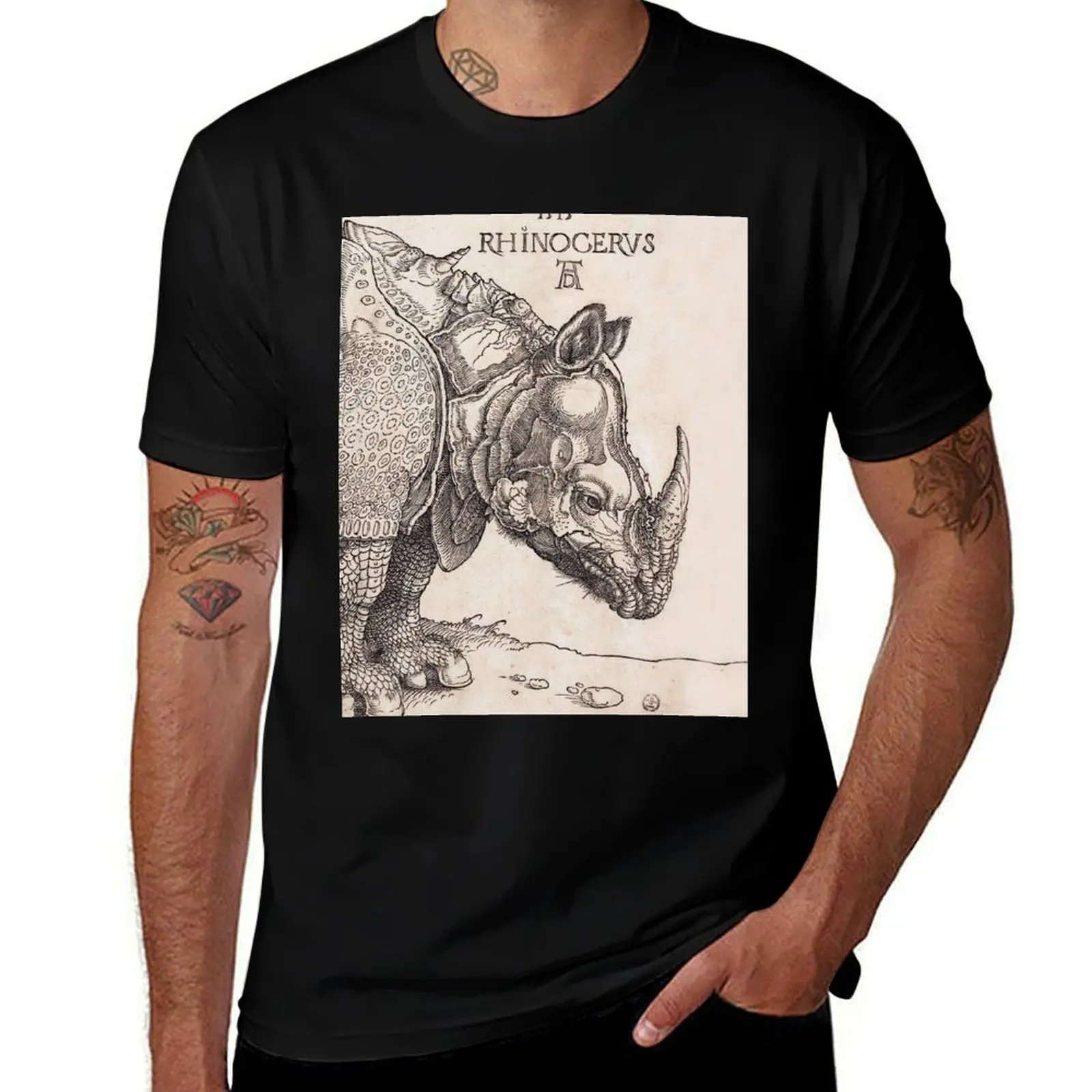 Albrecht Dürer - Rhinoceros 1515 T-Shirt t shirts for man slim fit T-Shirt