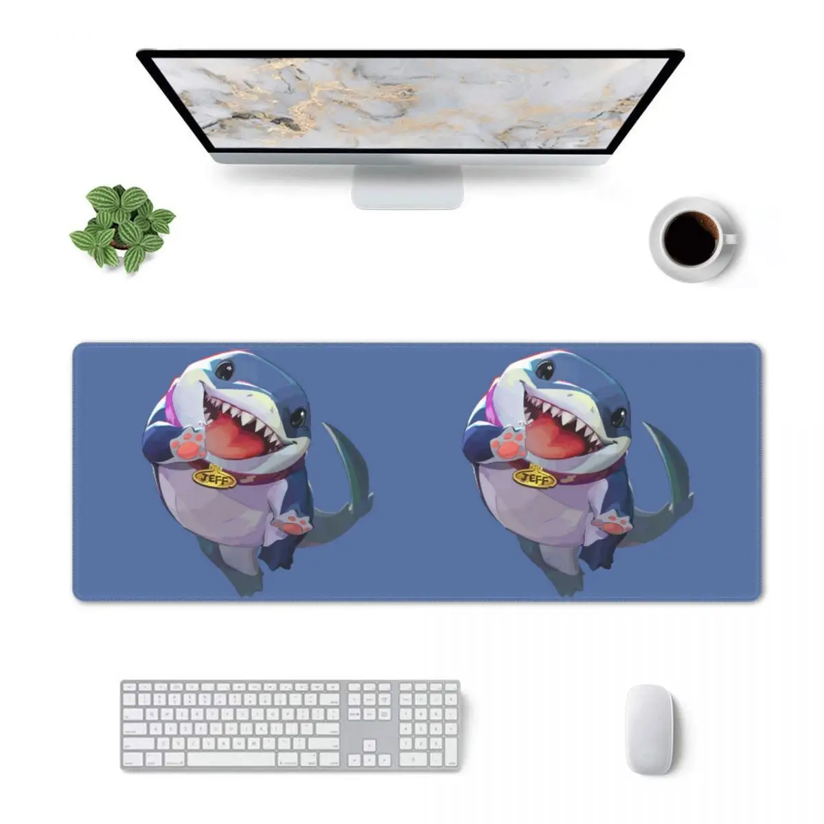Large Mouse Pad Jeff The Land Shark Gamer PC Laptop Mats Keyboard Carpet Computer Gaming Office Accessories Desk Mat
