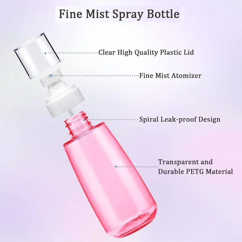 5PCS 30/60/100ml Portable Mini Plastic Sprayer Bottles Travel Size Reusable Fine Mist Spray Containers for Alcohol Water Perfume