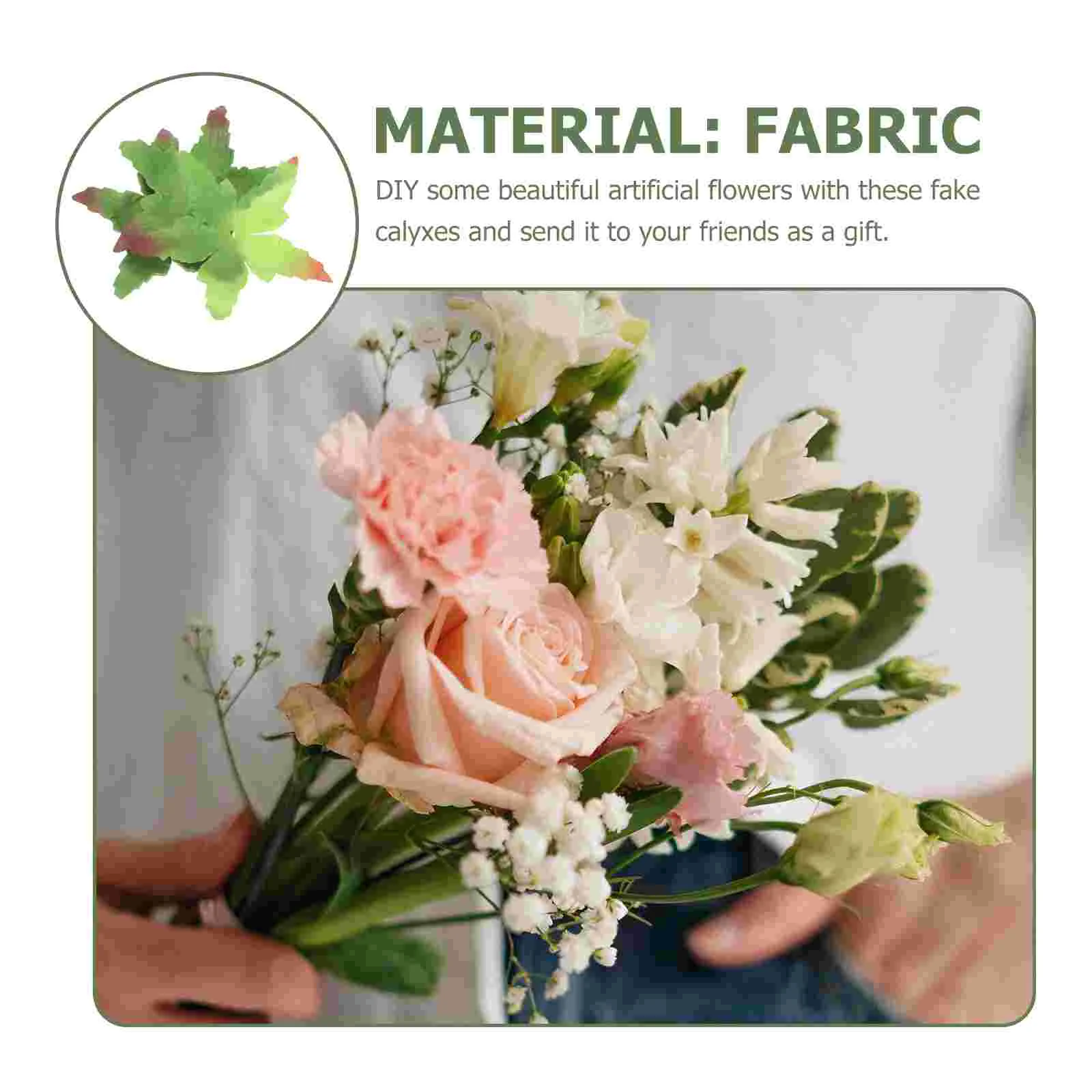 50 Pcs Bouquet Making Supplies Artificial Torus Plants Flower Fabric Sepals Flowers