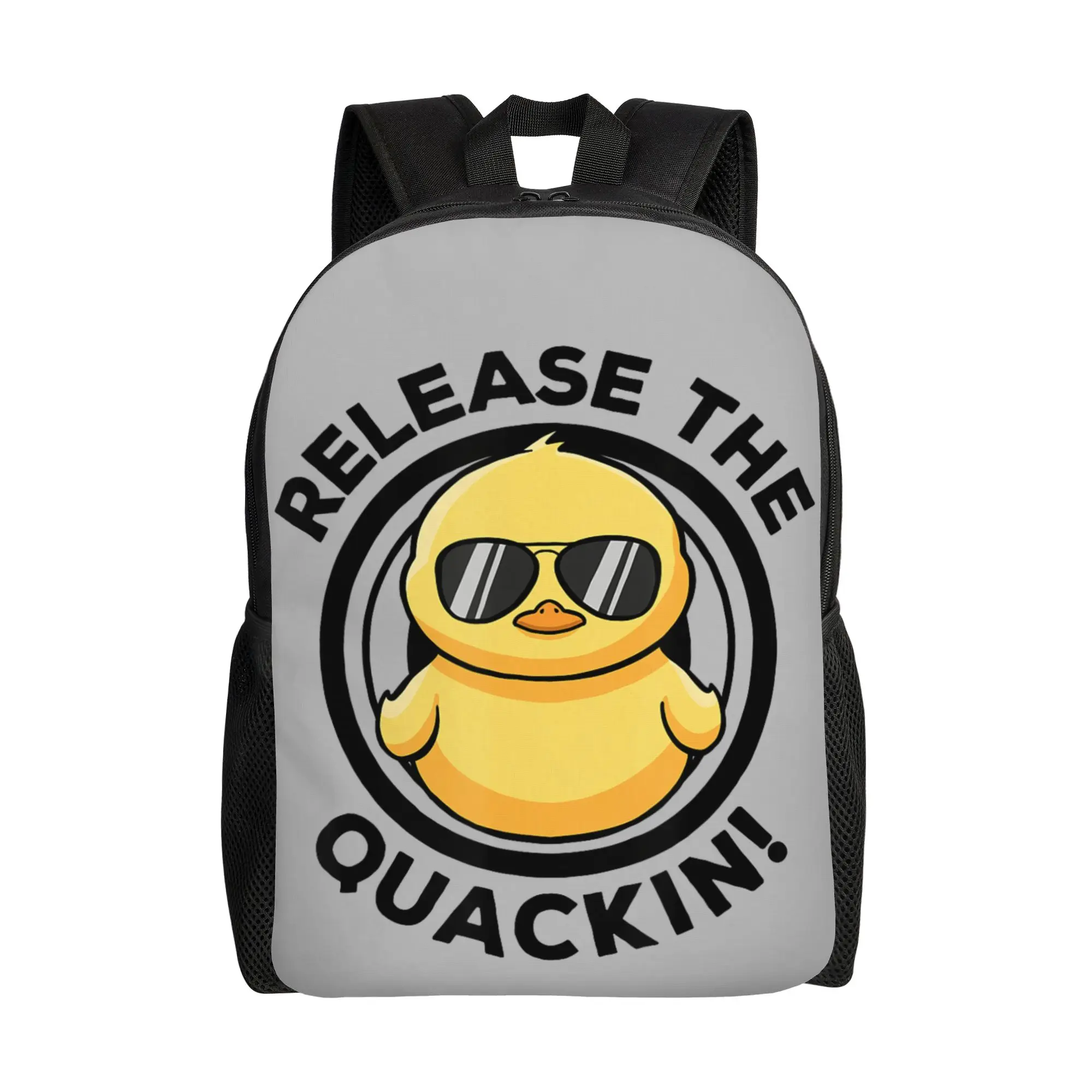 Release The Quackin I Love Duck Lovers Funny Yellow Duck Backpack  Leisure Backpacks Student Camping School Bags Rucksack