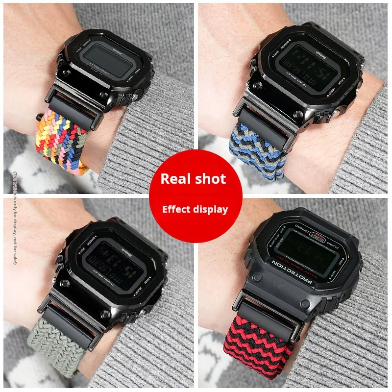 For Casio Gw-5000 Gw-m5610 Ga2100 Ga-2100 Dw-5600 Ga900 GA110 Fabric Watch Strap Men women camouflage Elastic Nylon Watchband