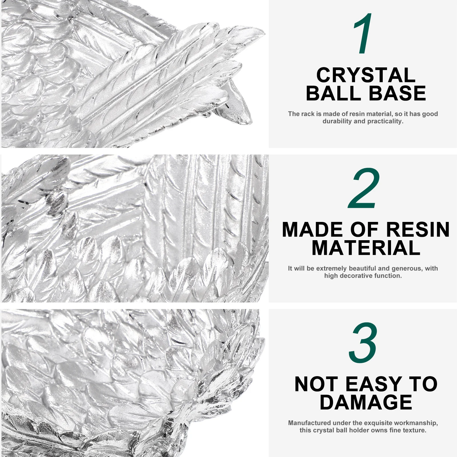 

Resin Crystal Ball Holder Wing Shape Decorative Stand Desktop Display Base Creative Sphere Holder for Home Decoration