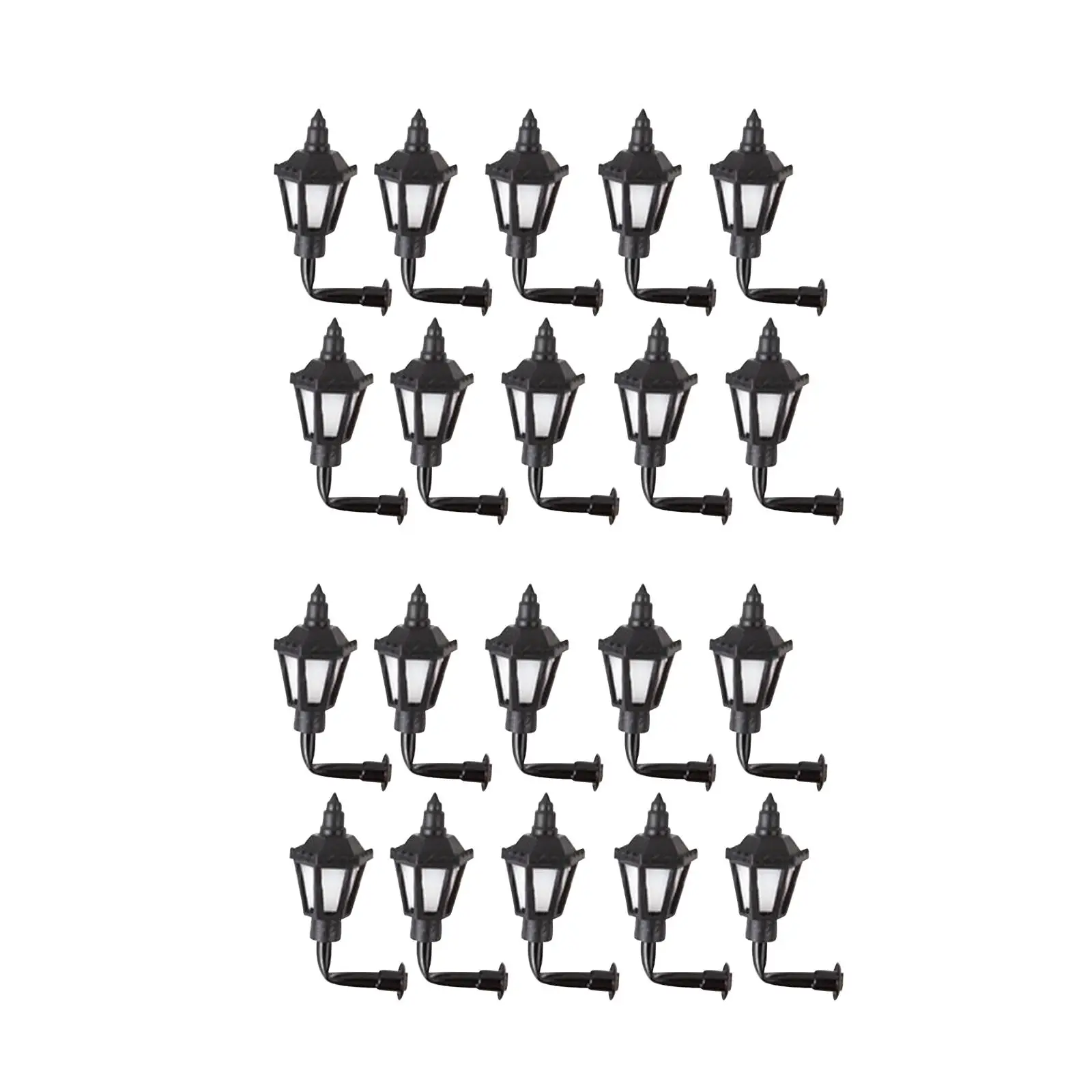 Mini lampadaire l'inventaire, modèle de lampes de chemin de fer, accessoire de jouet, 1:87, 10 pièces