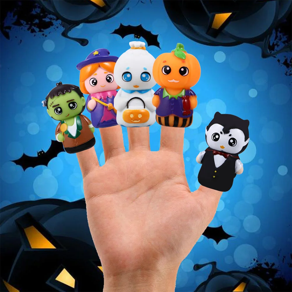 10 stuks Halloween Vingerpoppetjes Cartoon Speelgoed Hand voor Volwassenen Kinderen Pvc Mooie Mini Kind Ouder-kind Storytelling