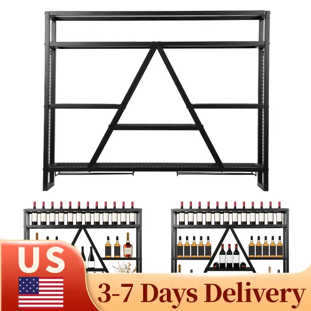 

Навесной настенный держатель для вина, многофункциональный кронштейн для хранения бокалов, большой объем для кухонь, баров, кафе