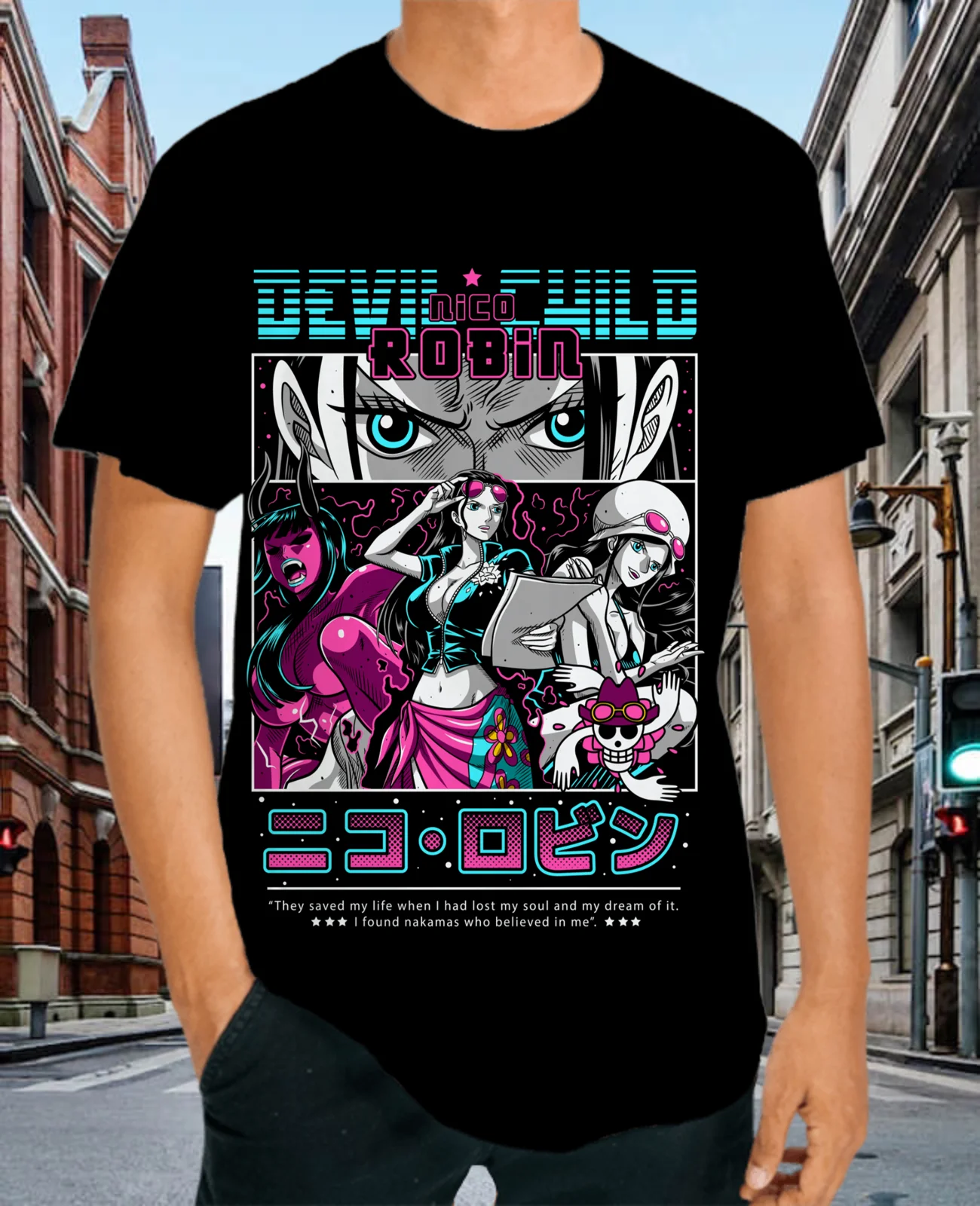 2026 Sommer ONE PIECE Anime Nico Robin Bedrucktes Lockeres Kurzarm-T-Shirt aus Reiner Baumwolle für Kinder Trendiges Unisex Casual Y2k