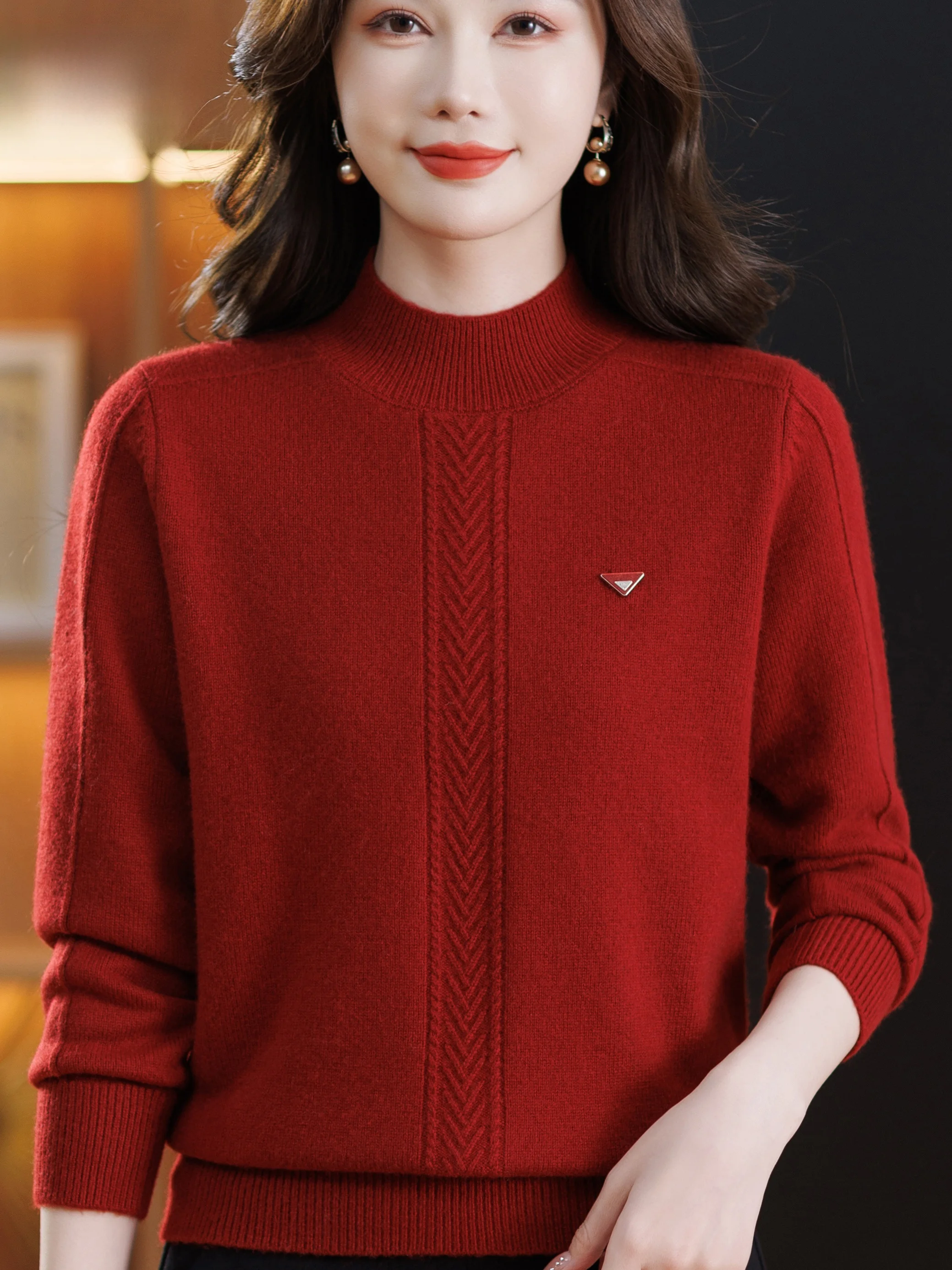 

Теплая вязаная основа Camere irt f, женский модный зимний топ с высоким воротником, женский шерстяной свитер Thiened