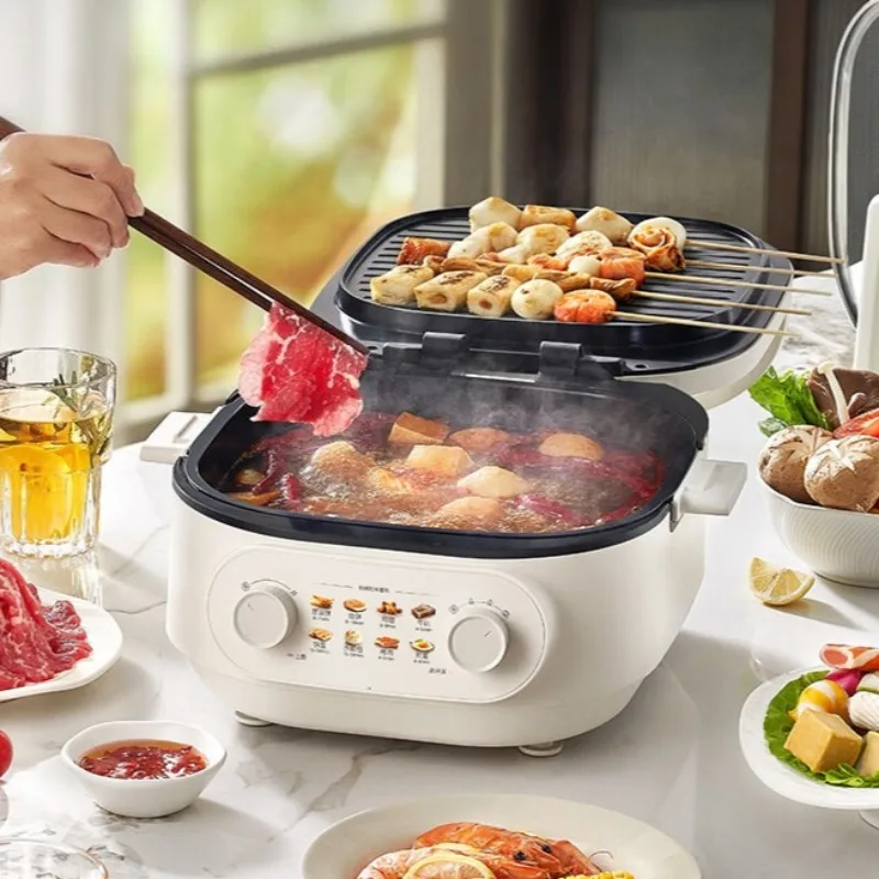 Electric griddle, detachable and washable, high-power, fast-heating, square steam griddle with a deeper and larger baking pan.