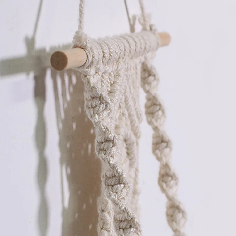 Handmade woven mesh bag flower pot plant hanging basket tapestry simple home decor homestay balcony decoration