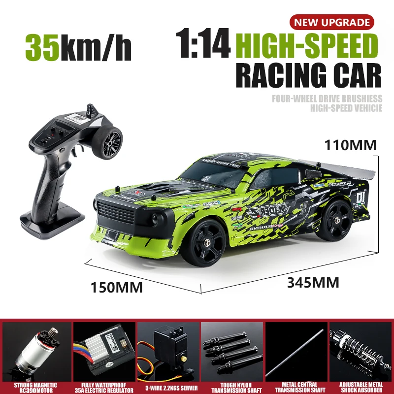 

1:14 4x4 High-Speed RC Toy Car - Remote Control Drift & Climbing Off-Road Vehicle, 70m Control Distance, Funny Gift for Kids