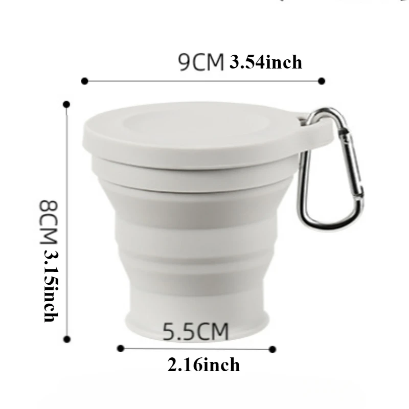 1pc Portable Outdoors Silicone Folding Cup with Hanging Hole Travel carrying cups for business trips Camping Accessories