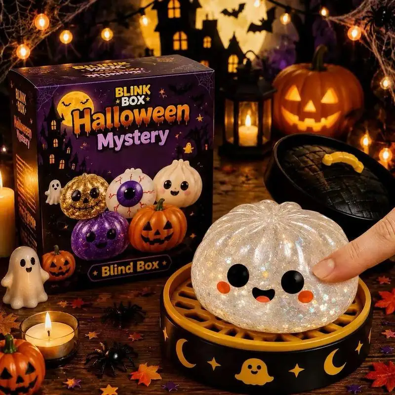 Horror Halloween Squishy Bun Fidget Toy, Soft Squeeze Stress Relief Toy, Creative Sensory Toy for Halloween Party Gift