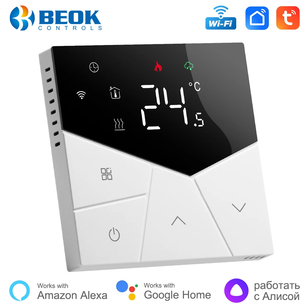 Beok Tuya Wifi Thermostat  Smart Temperature Regulator Gas Boiler/Electric/Water Floor Heating Work with Google Home Alexa