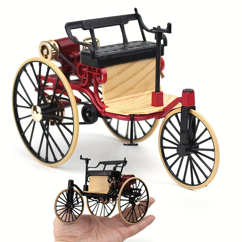 

1 Pc 1:12 1886 Vintage Classic Automobile No.1 Alloy Automobile Model Simulating Tricycle Outdoor Game Festival Gift Model Decor