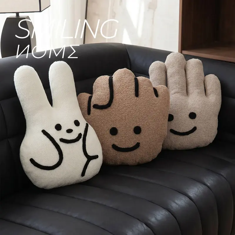 2026 New Dopamine Cute Style Rock Paper Scissors Plush Throw Pillow Sofa Living Room Home Decor Cushion