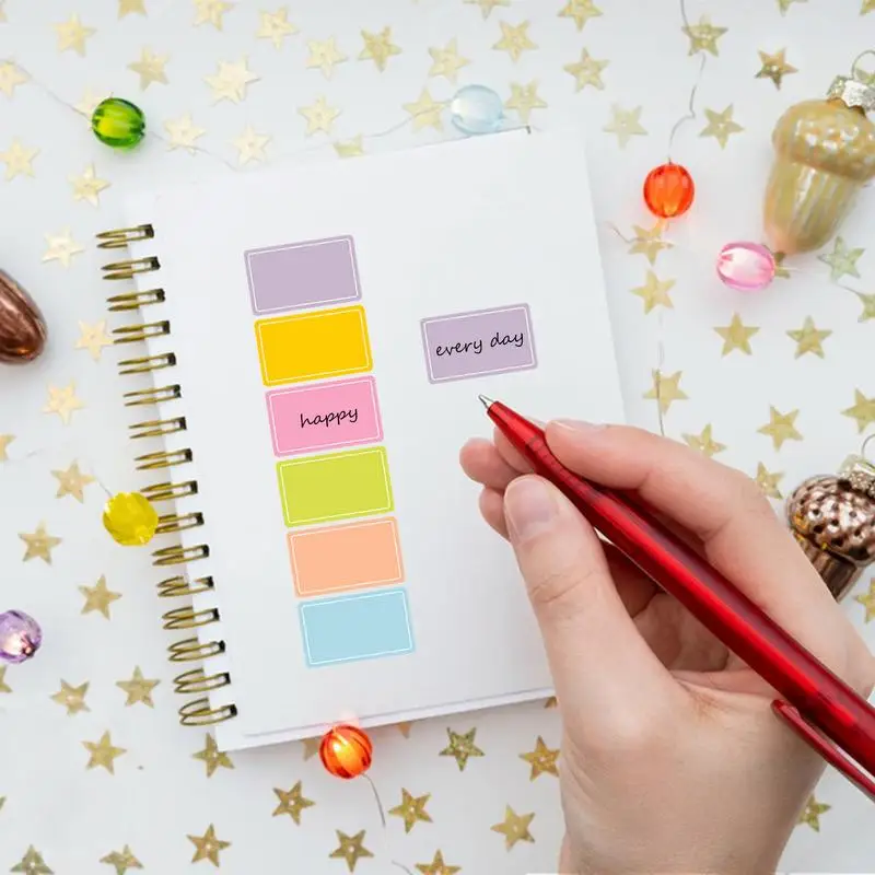 1roll Colorful Label Stickers Waterproof Self-Adhesive Logo Handwritten Name Name Stickers Index Stickers 500 Stickers