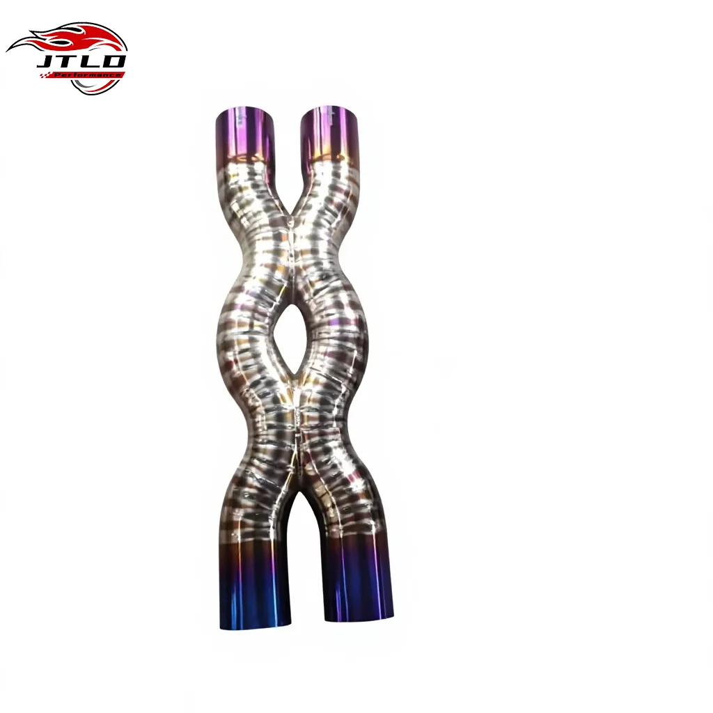 Titanium X-Pipe Mid Pipe For Ferrari 812 Mid Section X-Tube Replacement Exhaust Pipe