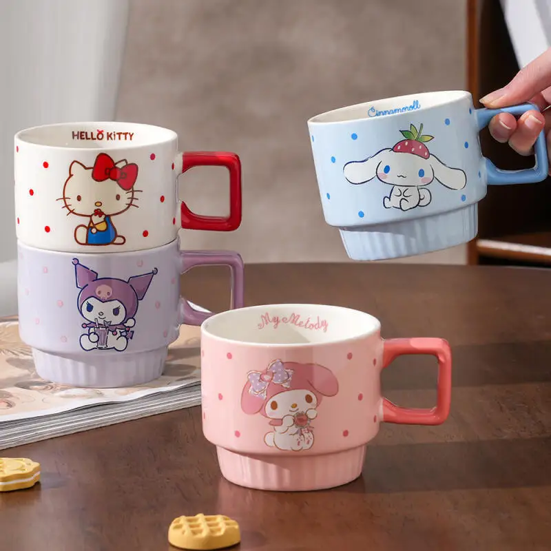 

Cute Cartoon Hello Kittys Kuromi My Melody Cup Coffee Cup Ceramic Cup Good-Looking Large Capacity Milk Cup Fashion Festival Gift