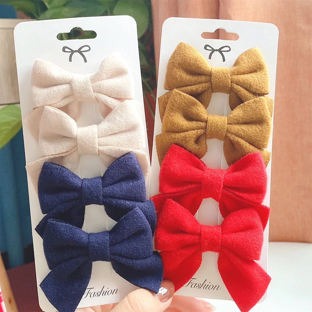 4 قطعة/المجموعة بلون القطن Bowknot مقاطع الشعر للفتيات لطيف بوتيك BB دبابيس الشعر الحلو باريت أغطية الرأس إكسسورات شعر الأطفال