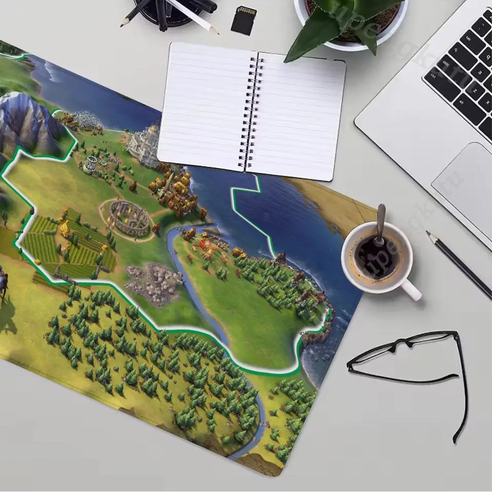 Civilization Mouse Pads Desk Pad Mouse Mat Game XXL 900x400 Mouse pad Anti-Slip Rubber Base Extended Keyboard Pad