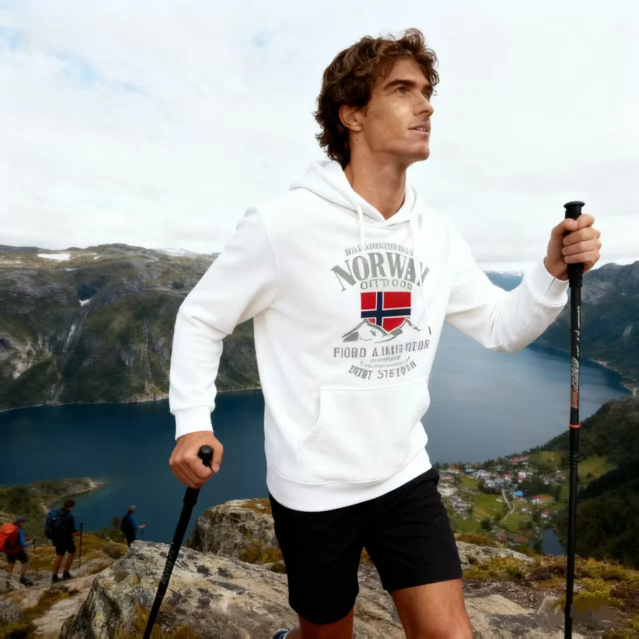 أزياء نرويجية Fjord، سترة بغطاء للرأس للمغامرة الخارجية عالية الجودة، سترة بقلنسوة S-XXXL كبيرة الحجم للرجال والنساء، ملابس فضفاضة