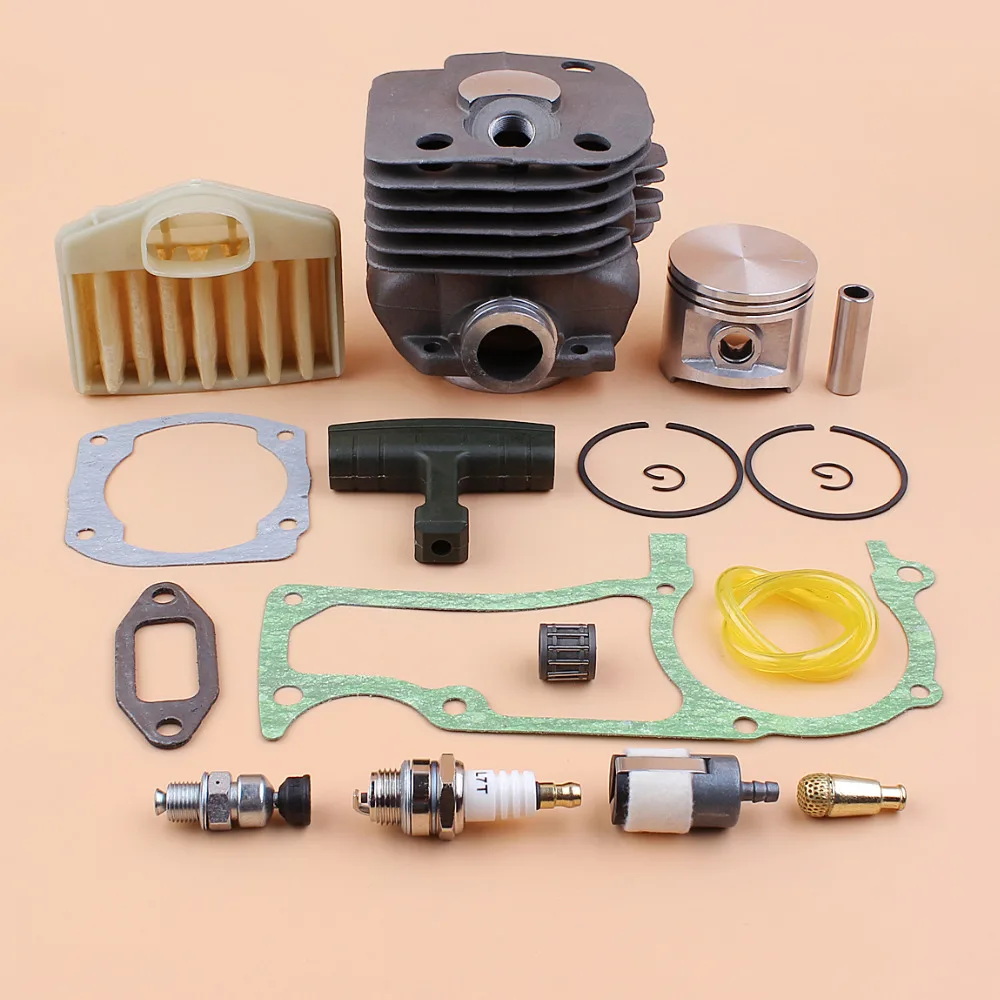 50MM Engine Motor Cylinder Piston Air Fuel Oil Filter Gasket Kit Fit HUSQVARNA 365 372 XP 371 362 Chainsaw NIKASIL PLATED